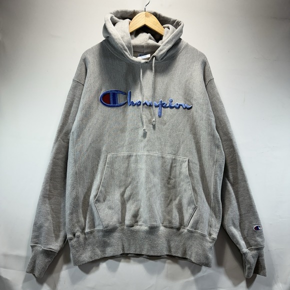 Champion Other - Vintage Champion Reverse Weave Warmup Hoodie Mens Size L Gray 80s